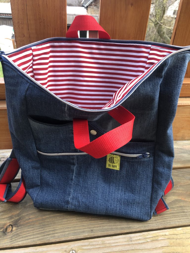 stereo Reclame oor Upcycling Rucksack aus alter Jeans – Stecknaedelchen
